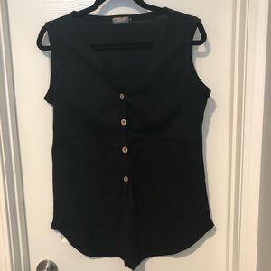 3/$15 Uget Waffle Tie up sleeveless blouse